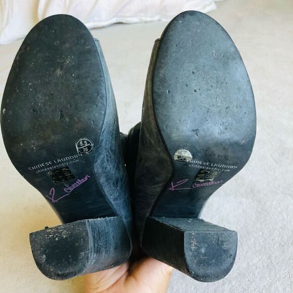 Chinese Laundry by Kristin Cavallari Grey Leather Liam Peep Toe Bootie - Picture 6 of 15